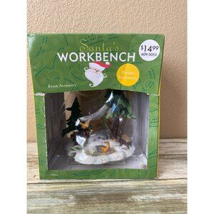 Santa’s Workbench Duck Pond Trees Resin Village Accessory 2002 w/ Box Pre-Owned